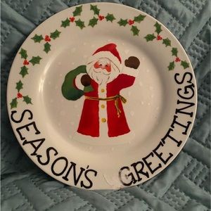 LTD Commodities SANTA PLATE  9" Diameter Vintage 1998 Christmas Serving Plate